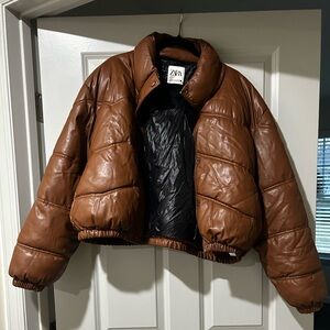 Zara Chestnut Puffer Jacket